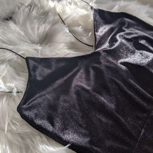 Strappy black velvet dress